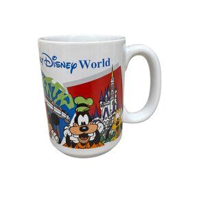 VTG Disney WDW 4 Parks Minnie Mickey Goofy Pluto Donald Daisy  Grandpa Mug